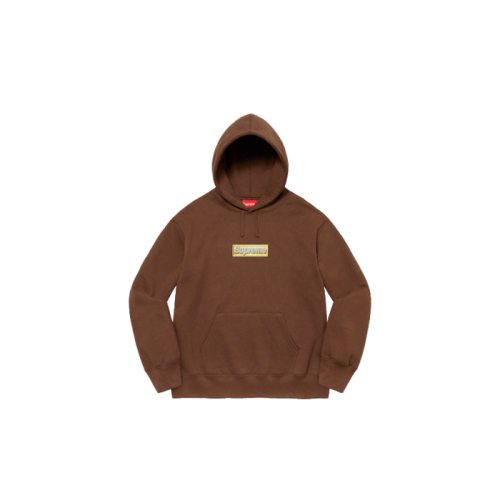 Supreme Bling Box Logo Hooded Sweatshirt Brown Supreme Bling Box Logo Hooded Sweatshirt Brown