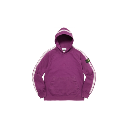 Supreme Stone Island Stripe Hooded Sweatshirt Purple Supreme Stone Island Stripe Hooded Sweatshirt Purple
