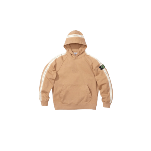 Supreme Stone Island Stripe Hooded Sweatshirt Beige Supreme Stone Island Stripe Hooded Sweatshirt Beige